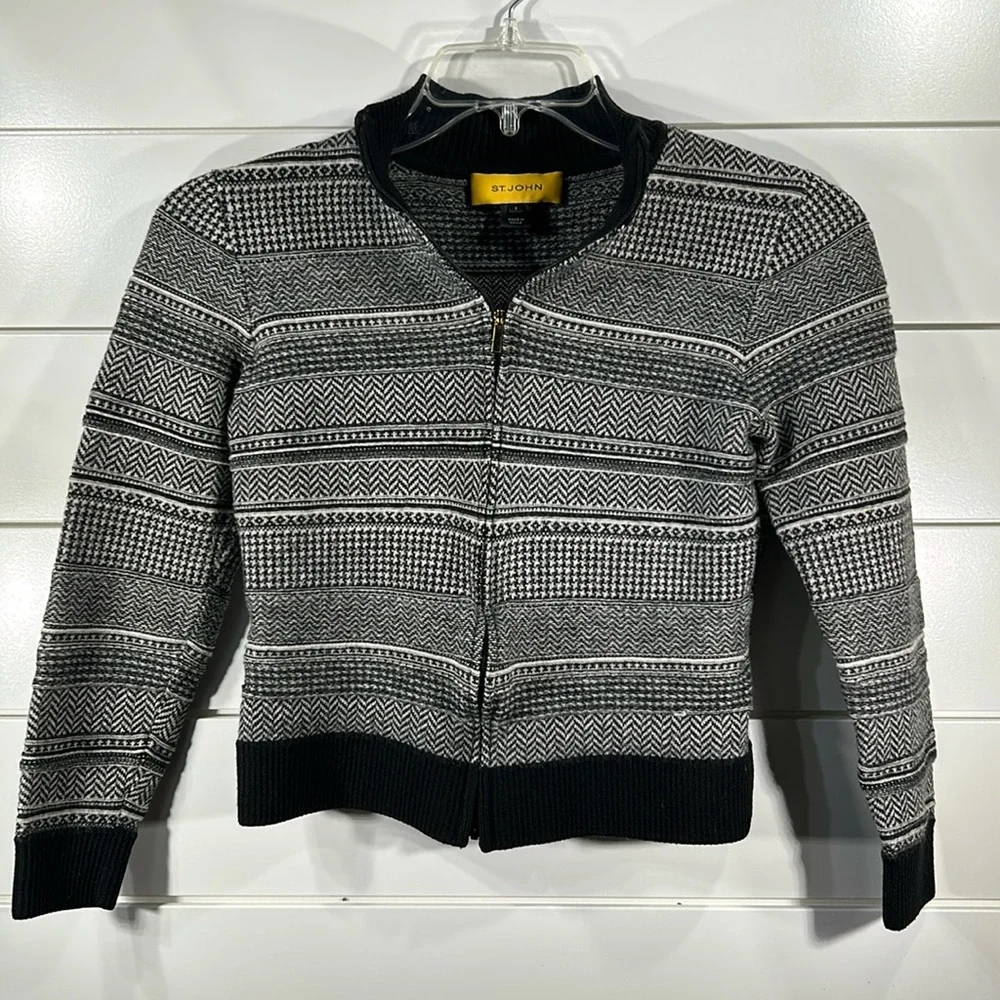 St. John Wool Full Zip Cardigan
